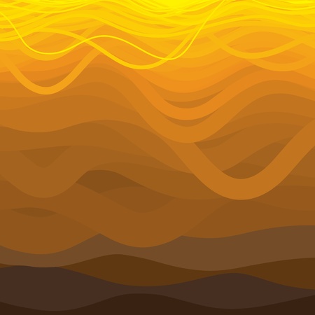 Curved and wavy lines in brown orange and yellow shades  のイラスト素材