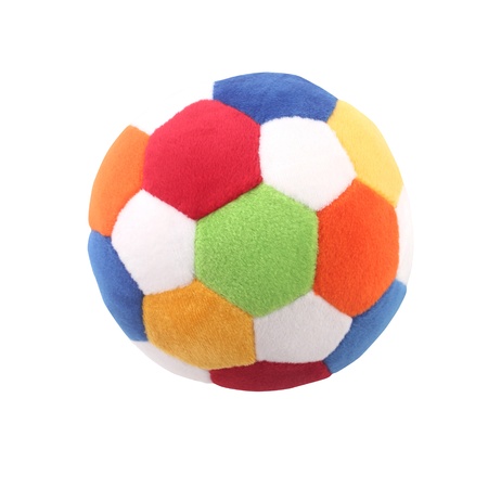 Colorful soft ball for kids to play isolated on white background with clipping pathの写真素材