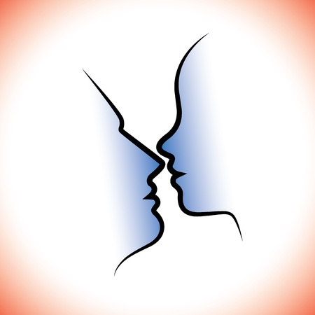 Man   woman pair, kissing each other with intimacy   sensuality  The graphic represents intimacy, romance   love between lovers couple or husband   wife or live-in partners  embracing each otherのイラスト素材