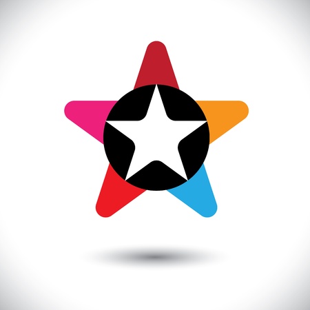 Abstract trendy colorful star illustrationのイラスト素材