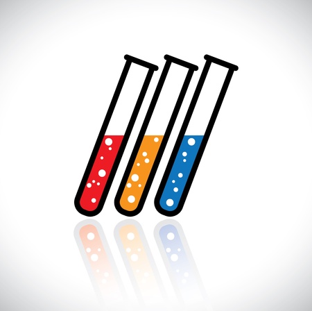 Concept vector graphic- abstract colorful medical lab test-tube icon(sign).のイラスト素材