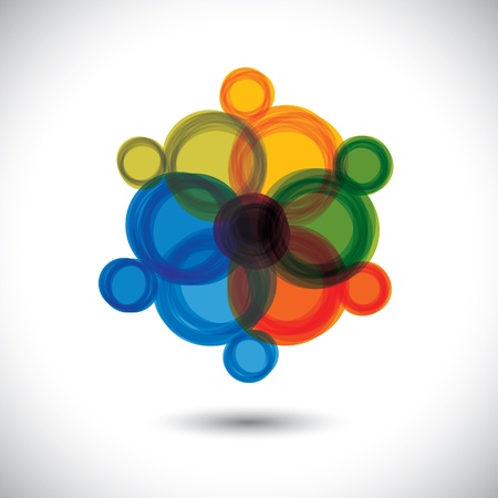 abstract colorful flower icon(sign) as  multiple rings- graphic. This illustration represents a beautiful flower made of different colors like orange, red, green, blue etcのイラスト素材