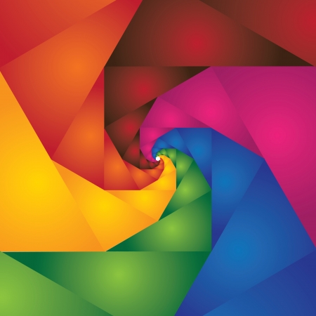abstract colorful spiral of steps leading to infinity  The graphic contains colors like red, orange, yellow, pink, blue, green and brownのイラスト素材