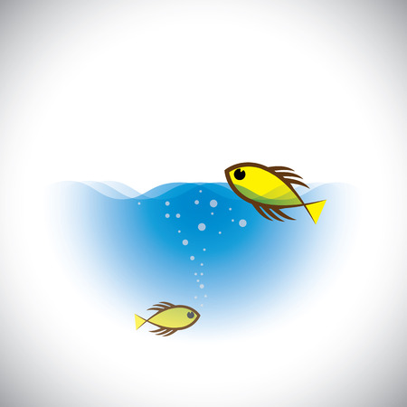 marine life vector concept - colorful fish fish in ocean or sea. のイラスト素材
