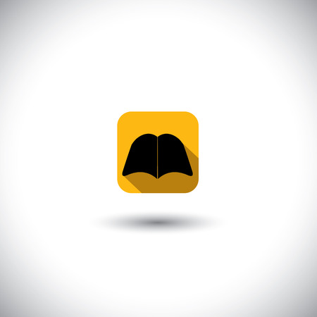 Concept vector icon - abstract silhouette of a book. This graphic illustration also represents magazine, encyclopedia, paperback, empty booklet, ebook, brochure, etcのイラスト素材