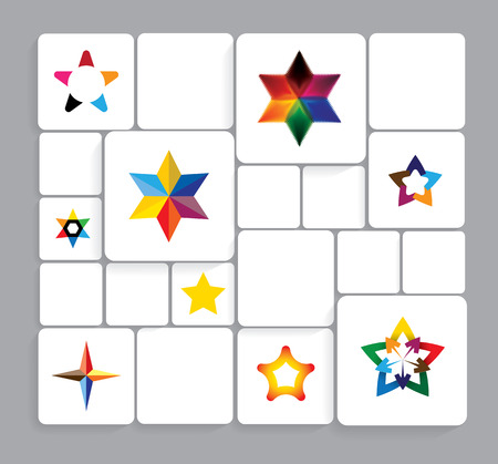 colorful stars icons collection set.のイラスト素材