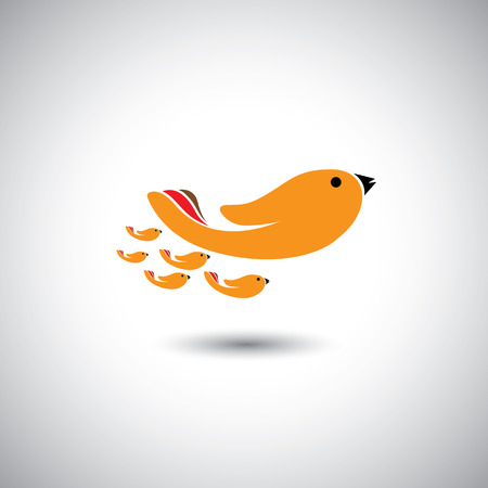 human hands as birds family のイラスト素材