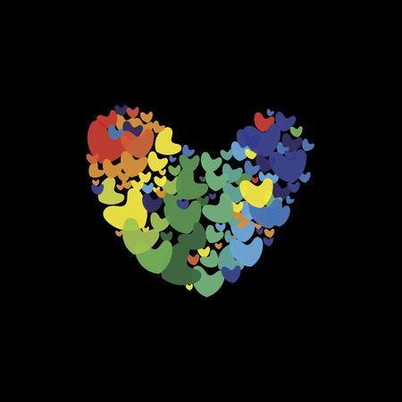 rainbow color heart icons or symbols - concept graphic. のイラスト素材