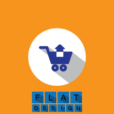 flat design icon of removing items shopping cart のイラスト素材