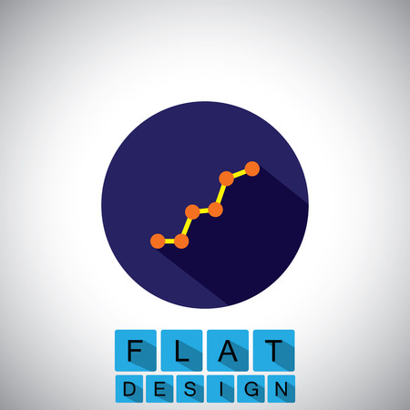 flat design icon of rising graph  のイラスト素材