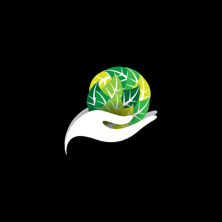 woman holding a ball of leaves - spa concept のイラスト素材
