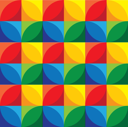 seamless background of geometric circles & squaresのイラスト素材