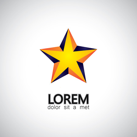 bright yellow abstract star sign or symbol design element - vector graphic icon.のイラスト素材