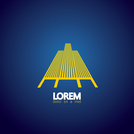 concept vector icon of commercial office building or urban architecture. This also represents city downtown buildings, highrise apartments, etcのイラスト素材