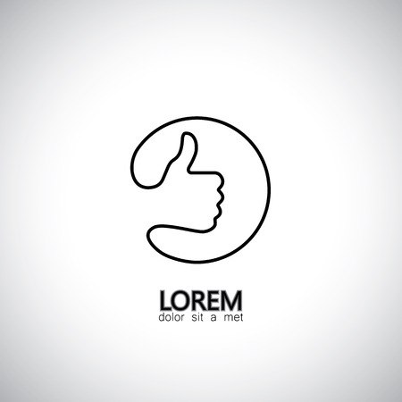thumbs up or like vector icon on a circleのイラスト素材