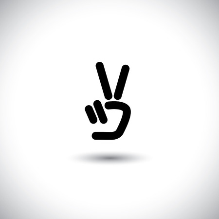 v hand victory symbol vector icon. this icon can also represent victory, winner, winning, success, progress, triumphのイラスト素材