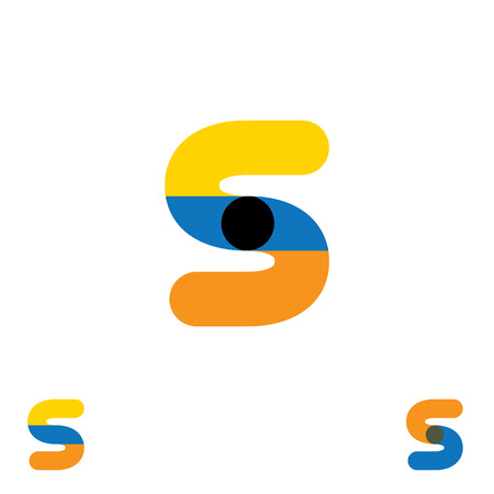 abstract letter S logo design vector template and colorful creative character icon signのイラスト素材