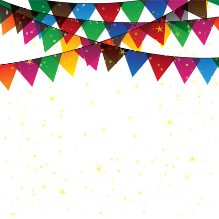 colorful confetti garland or bunting - vector graphic. this graphic represents decoration for celebration & fun, birthdays & parties, festivities, etcのイラスト素材
