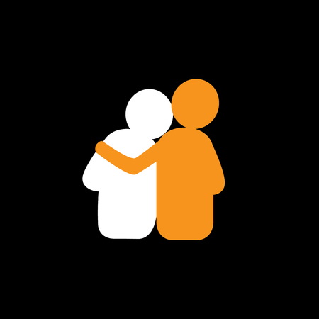 set of friendship, dependence, empathy, bonding - vector icons. this also represents concepts like responsibility, concern, care, together, sympathy, trust, faith, hope & expectation, assuranceのイラスト素材