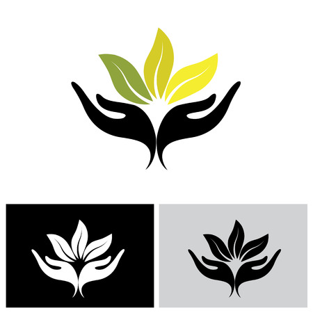 concept of wellness, protecting nature - vector graphic. also represents concepts like environment protection, spa resorts, etcのイラスト素材