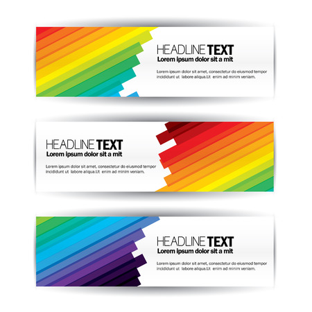 colorful business banners flat design template vector set. abstract multi color, modern and abstract banner design vector template set with lines for advertising, media campaigns, etcのイラスト素材