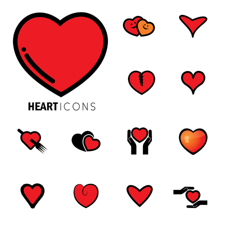 abstract heart icons ( signs ) for love, happiness- vector graphic. This love icon represents concepts of passion, platonic love, break-up, healing & protection of heart's health, preventionのイラスト素材