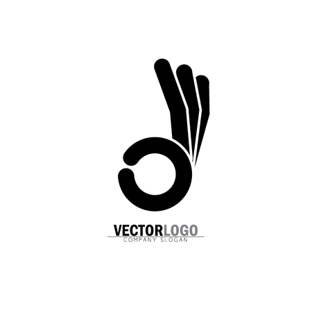 ok symbol or approval icon with human hand - concept vector. This graphic illustration also represents concepts complimenting others, appreciation, good quality, agreement, acceptance, etcのイラスト素材