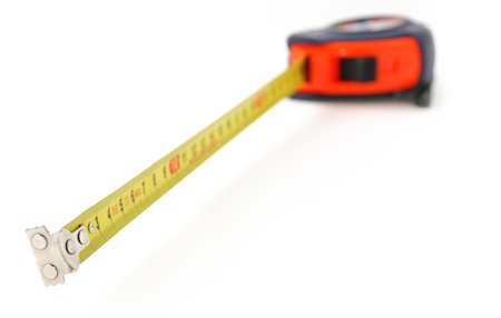 Plastic ruler tape isolated on white background