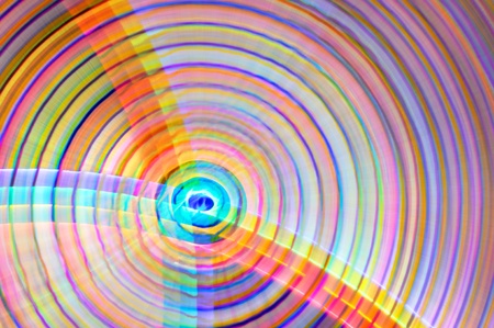 Abstract rainbow colored background in the shape of circlesの写真素材