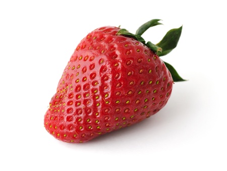 Sweet juicy strawberry isolated on white backgroundの写真素材