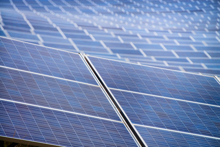 Solar energy panels closeupの写真素材