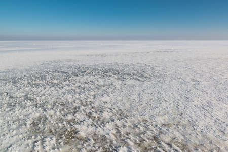 Endless ice field. Winter background.の写真素材