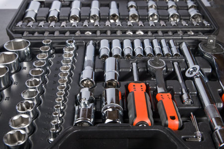 set of tools in a box
