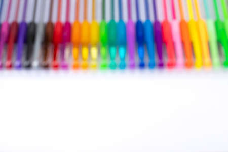pencils on a white background, soft focusの写真素材