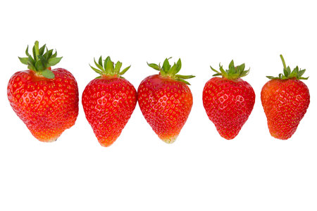 Strawberry isolated on white background. Fresh strawberry with clipping pathの写真素材