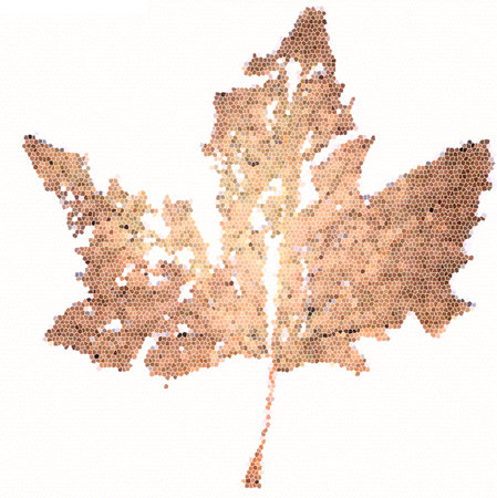 autumn leaf with paint effect