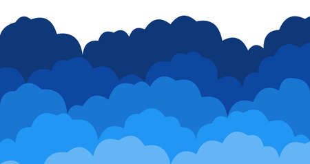Background of five rows of colorful cloudsのイラスト素材