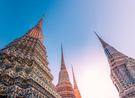 Wat Pho is one of Bangkok's oldest temples. It existed before Bangkok was established as the capital by King Rama I.の写真素材
