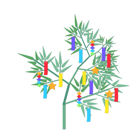 Tanabata Bamboo Illustrationsのイラスト素材