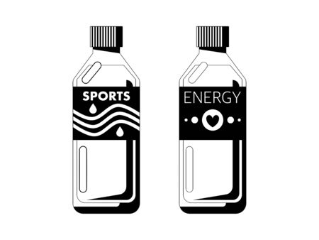 Simple monochrome illustrations of sports drinksのイラスト素材