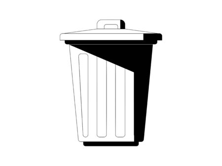 Simple black and white illustration of trashのイラスト素材