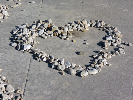 Heart made of rocksの写真素材