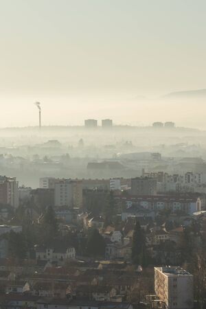 Maribor view of the city in the morningの写真素材