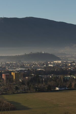 Maribor view of the city in the morningの写真素材