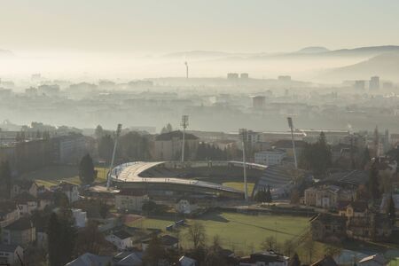 Maribor view of the city in the morningの写真素材