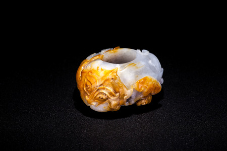 Jade carving of the ringの写真素材