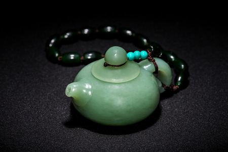 Made of jade exquisite teapotの写真素材