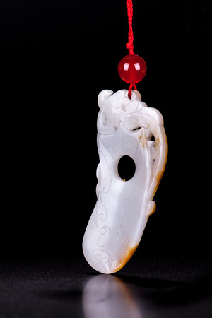 Jade carving necklace pendantの写真素材