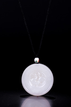 Jade carving necklace pendantの写真素材