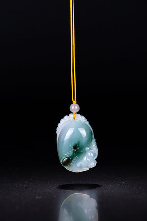 Jade carving necklace pendantの写真素材